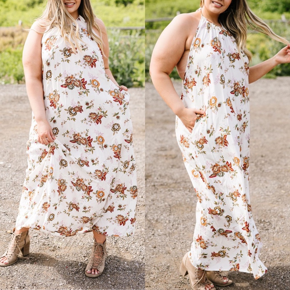 FINAL PRICE❗️Quaint Floral Open Back Maxi Dress - Picture 1 of 6